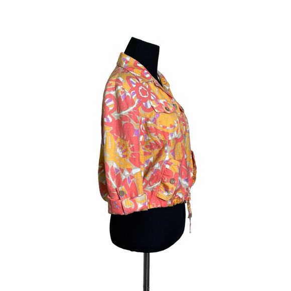Ruby Rd. Pink orange purple crop buttoned jacket size 6P - Picture 10 of 11